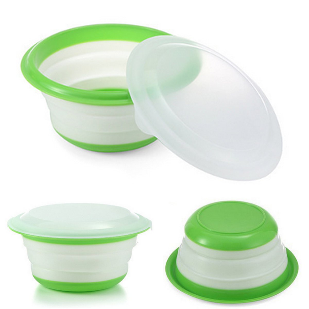 Creative Home 90049 Silicone Collapsible Food Storage Bowl with Lid